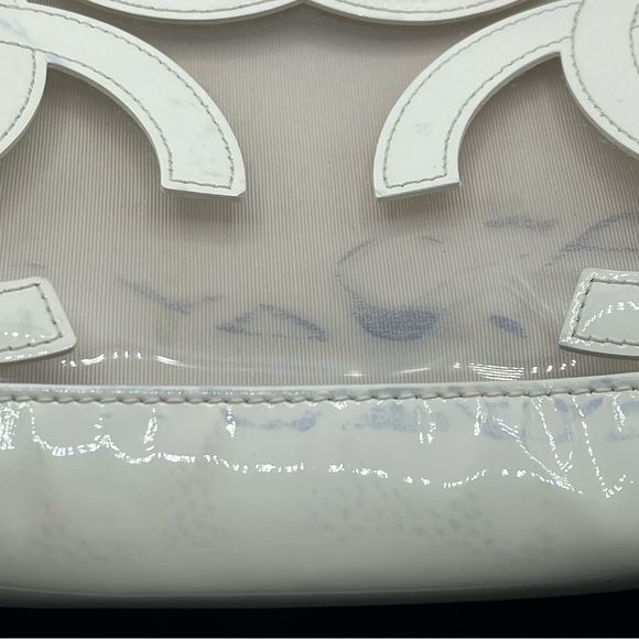 Chanel Vinyl Clear Triple CC Logo Coco Transparent Plastic Tote Shoulder Bag - Picture 8 of 16